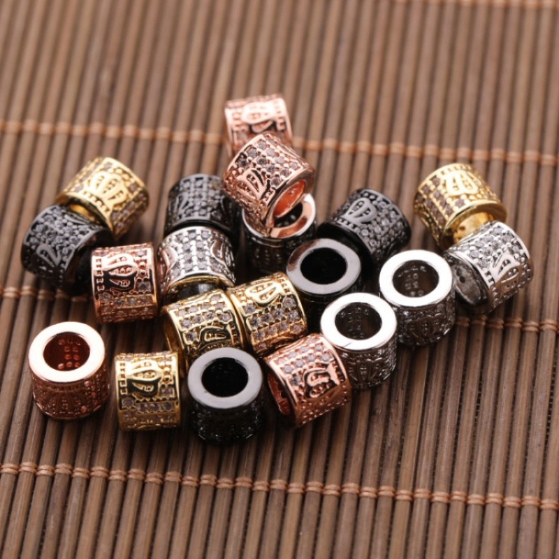 Custom Wholesale Fashion Accessory Gold Plated Copper White Zirconium DIY Separation Beads for Jewelry Bracelet Necklace Making