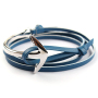 Hot Sale High Quality Cool Men and Women Multilayer Colorful Leather Anchor Bracelet