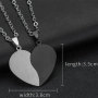 Hip Hop Broken Heart Pendant Necklace Jewelry Stainless Steel Couples Love Necklace For Valentines Day