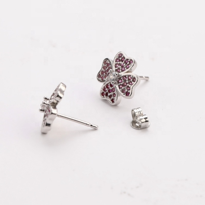 Merry Christmas Symbol Gift Unique Chunky White Gold Hoop Flower Earrings for Women Gift Jewellery