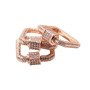 Clear CZ Micro Pave Cutting Square Clasp Carabiner Clasp for Necklace Jewelry Findings 22MM