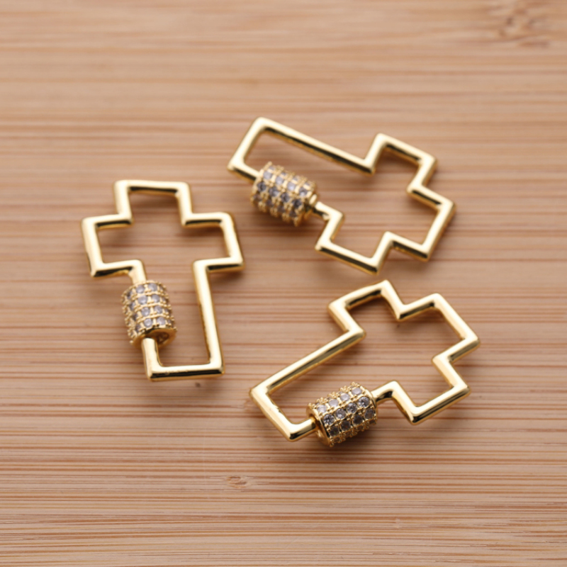 18K Gold Plated High Quality Brass Cross Accessories Pendant for Necklace Making