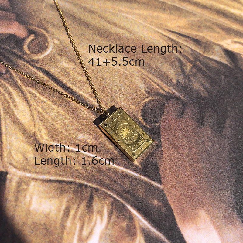 2021 new arrival custom design pride relationship retro rectangle shape tarot card necklace