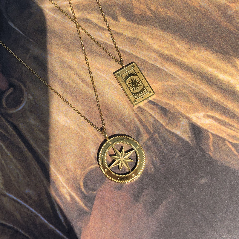 2021 new arrival custom design pride relationship retro rectangle shape tarot card necklace