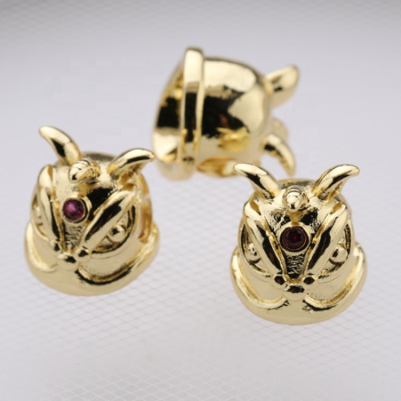 Wholesale 12mm Women Fashion Accessories Gold Plated Shar Pei Dog Design DIY Beads for Jewelry Bracelet Necklace Making