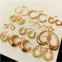 2021 Custom Wholesale Women Fashion Accessories Gold Plated Ins Style Drop Ear Ring Korean Circle Shaped Hoop Earrings