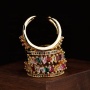 Luxury Multi-layer Colourful Gemstones Open Ring Gold Plated Zircon CZ Creative Design Diamonds Jewelry Round Rings Adjustable