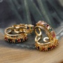 Luxury Multi-layer Colourful Gemstones Open Ring Gold Plated Zircon CZ Creative Design Diamonds Jewelry Round Rings Adjustable