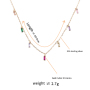 Women Fashion Accessories 925 Sterling Silver Charm Long Necklace Jewelry Colorful Diamond CZ Gold Initial Choker Necklace