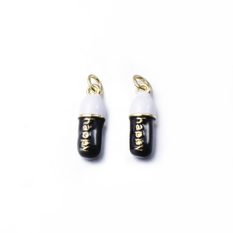 Enamel Pill  Pendant Zircon Pendant Copper Zirconium Micro-inlaid Pendant