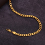 Gold Plated High Quality Chain Necklace 16 18 20 22 26 28 Inch Hiphop Style Flat Chain Necklace Wholesale
