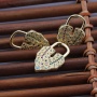 Custom Wholesale Fashion Korean Gold Plated Zircon Brass Heart Lock Design DIY Jewelry Accessory for Bracelet Necklace Making