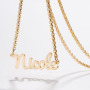 Custom Name Necklace, 18K Gold Plated Nameplate Personalized Jewelry Gift for Womens
