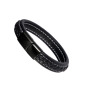 Cool Design Man Woven Black and Brown PU Leather Bracelet Fashion Magnetic Snap Bracelet