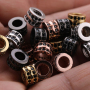 Lucky Design Jet Rhinestone Micro Pave Copper Spacer Beads Charm for Bracelet