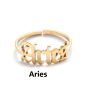 Hot Sale Gold Plated Stainless Steel Astrology Adjustable Open Finger Ring