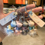 wholesale Fur Puff  Key holder Ball Shape green Pom pom Silver frenchie kids anime rabbit  horse Keychain