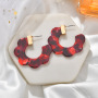 New Arrival Acetate Plate Acrylic Resin Wave Flower Petal Shaped Fashion Jewelry Hoop Earrings for Women