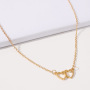 Trendy Thin Link Chain Necklace Jewelry Double Closer Heart Pendant Necklaces
