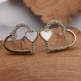 14K Real Gold Plated Heart Shaped Shell Stud Jewelry Earring Wholesale 925 Sterling Silver Earring Post