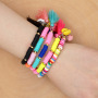 New Handmade Heishi Multicolor Summer Jewelry Polymer Clay  Disc Beads Bracelets with Tassel