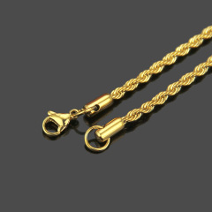 Hot Design Cuban Necklace Environment-Friendly Twist Iron Chain Necklace