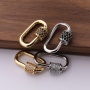 Black CZ Micro Pave Oval Shape Clasp Carabiner Pendant for Necklace Bracelet Jewelry Findings 20*12*2MM