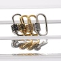 Black CZ Micro Pave Oval Shape Clasp Carabiner Pendant for Necklace Bracelet Jewelry Findings 20*12*2MM