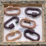 Custom Wholesale Fashion Gold Plated Copper Red Zircon DIY Carabiner Jewelry Accessory for Bracelet Necklace Earrings Making