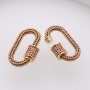 Custom Wholesale Fashion Gold Plated Copper Red Zircon DIY Carabiner Jewelry Accessory for Bracelet Necklace Earrings Making