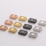 Crystal Micro Pave Zircon Double Hole Accessories Flat Beads Charm for Womens Bracelet Making
