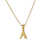 2021 Wholesale Women Fahion Accessories 26 English Letter Chain 18K Gold Titanium Steel Alphabets Charm Jewelry Pendant Necklace