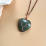 Handmade Antique Copper Wire Life of Tree Shape Rose Quartz Natural Stone Necklace