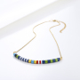 Latest Style Gold Plated Jewelry Natural Stone Beads Necklace Stone Necklaces Wholesale Handmade Natural Chains Link Chain MOJO