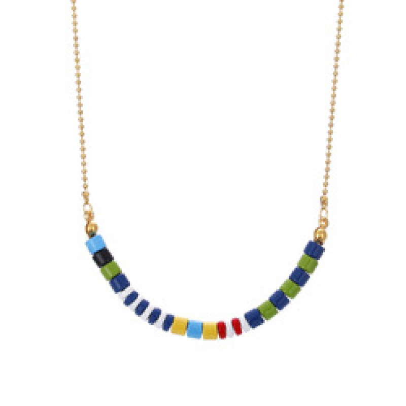 Latest Style Gold Plated Jewelry Natural Stone Beads Necklace Stone Necklaces Wholesale Handmade Natural Chains Link Chain MOJO