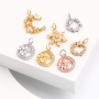 Wholesale Pendant Moon Stars Snowflake Wings Zircon Hand Made Bracelet Necklace Accessories 18k Gold Copper Body Jewelry
