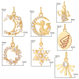 Wholesale Pendant Moon Stars Snowflake Wings Zircon Hand Made Bracelet Necklace Accessories 18k Gold Copper Body Jewelry