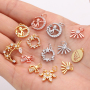 Wholesale Pendant Moon Stars Snowflake Wings Zircon Hand Made Bracelet Necklace Accessories 18k Gold Copper Body Jewelry