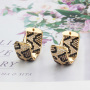 High Quality Snake-skin Zirconia Micro Pave Huggie Earring Wild Womens Leopard Print Earring for Sale
