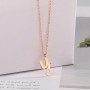 2021 Wholesale Drop Shipping Rose Gold Plated Vivid Letter Y Pendant Necklace Stainless Steel Chain Necklace