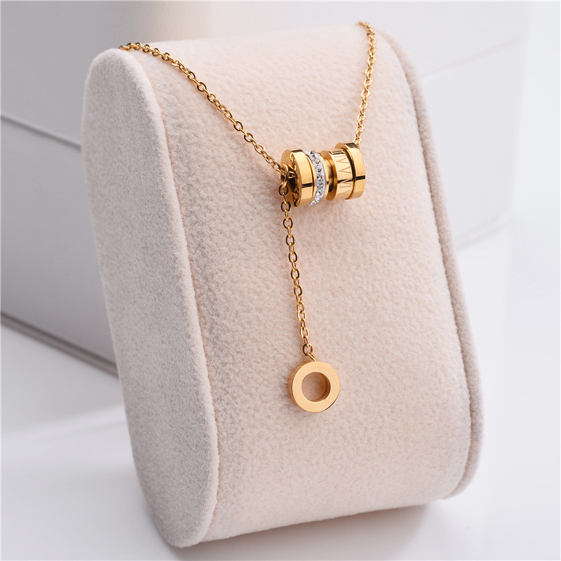 MOJO New Design Jewelry 18K Gold Stainless Steel Roman numerals  Necklace For Gift Jewelry Making