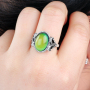 Trendy Custom Vintage Big Gemstone Crystal Stone Jewelry Color Change Magic Mood Rings for Men and Women