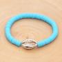 Natural Sea Shell Jewelry 2021 Summer Beach Enamel Sea Shells Heishi Disc Beads Stretch Polymer Clay Bracelet