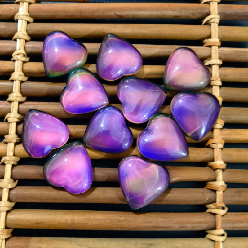 Ready to Ship Magic 18MM Heart Shape Mood Stone Beads for DIY Jewelry Making