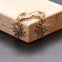 New Trendy Fashionable Brass Zircon Designer Sun Star Shape Earrings for Women and Girls