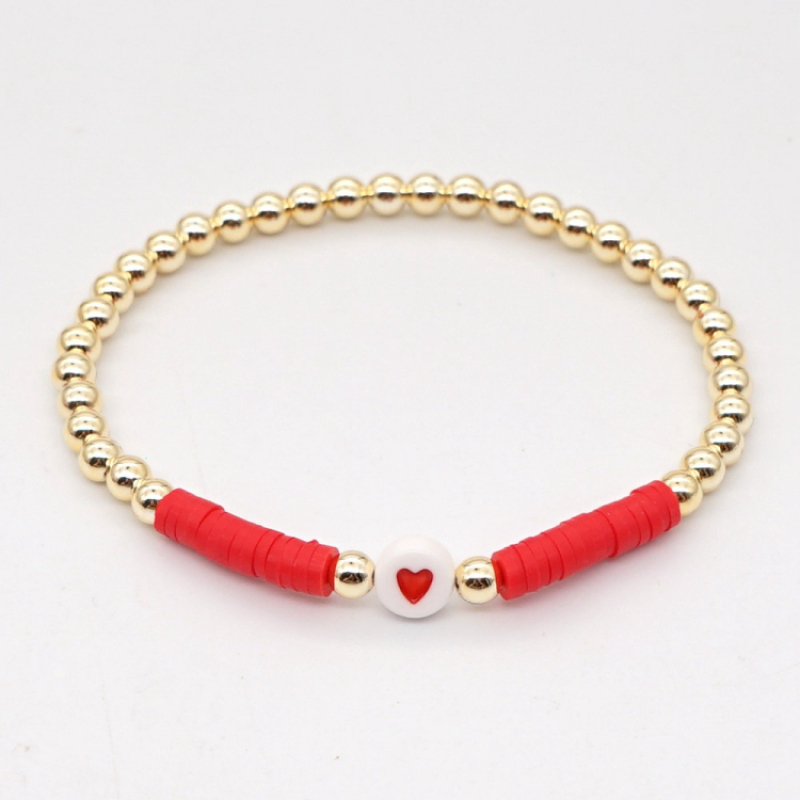 Popular Heart Beads Bracelet Small Gold Metal Beads Bracelet
