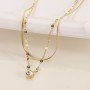 Korean Zirconia Snake Chain Lip Chain Necklace Female 18K Gold Titanium Steel Drop Shipping Necklace Jewelry