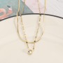 Korean Zirconia Snake Chain Lip Chain Necklace Female 18K Gold Titanium Steel Drop Shipping Necklace Jewelry
