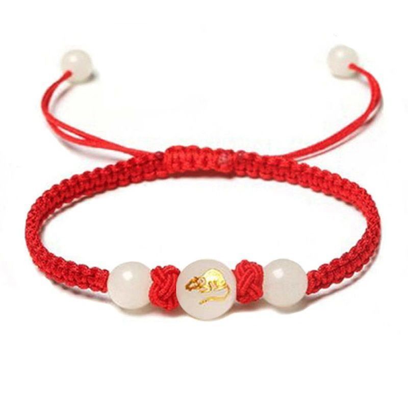 Handmade Zodiac baby bracelets kids boy anti-scare luminous beads braided rope female 12 transit beads bracelet
