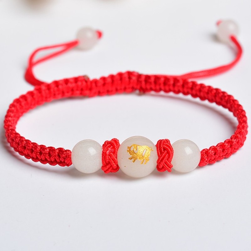 Handmade Zodiac baby bracelets kids boy anti-scare luminous beads braided rope female 12 transit beads bracelet